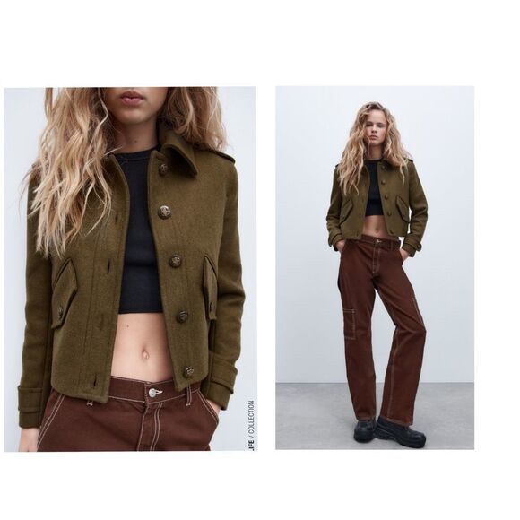 Zara fabric blend crop jacket - Picture 5 of 7